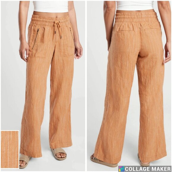 Athleta Cabo Linen Textured Wide-Leg Pant - Picture 2 of 9